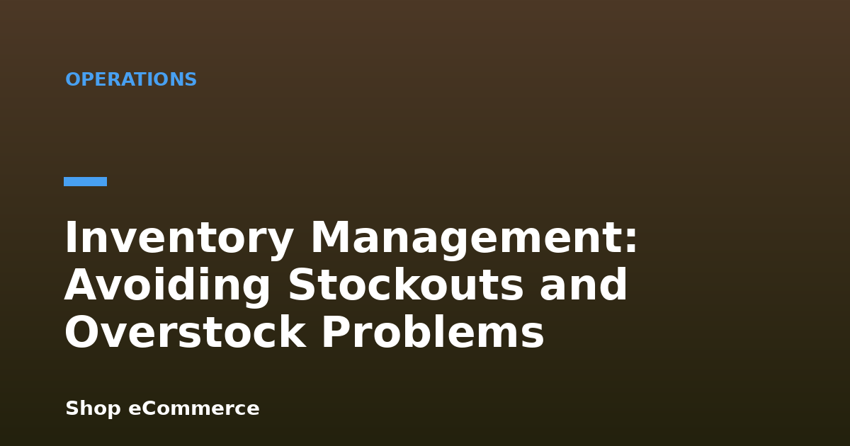 Inventory Management: Avoiding Stockouts and Overstock Problems